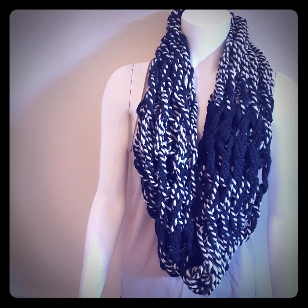 black arm knit Infinity scarf